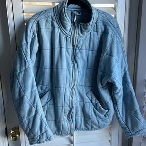 Free People light blue Dolman Quilted Jacket size Medium